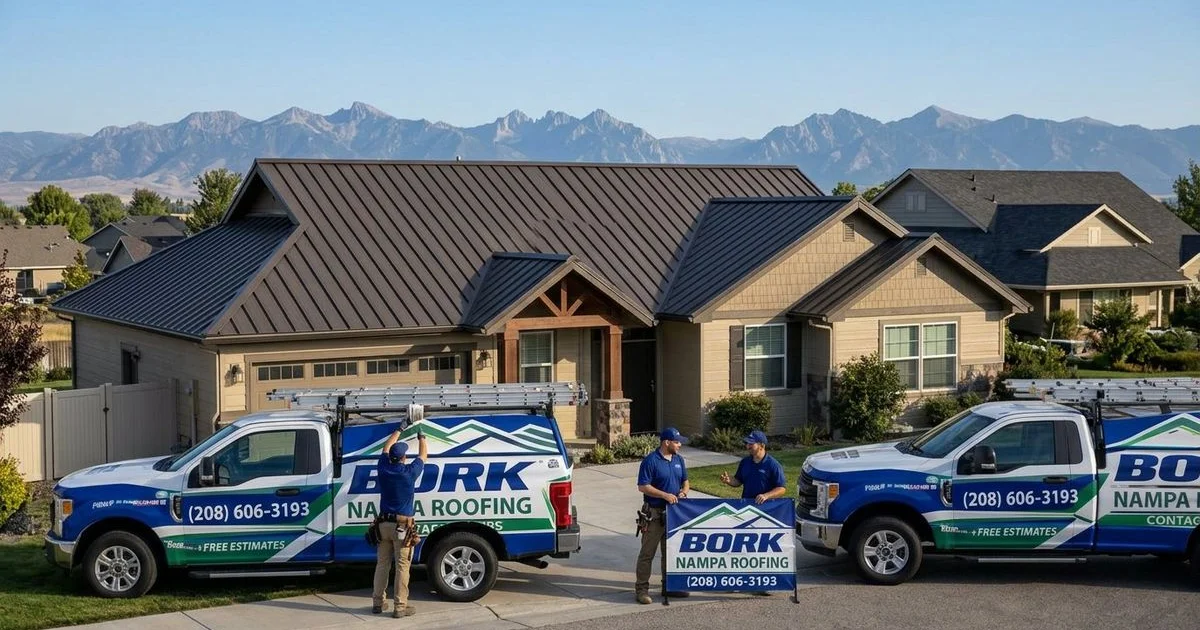 Metal roof on Idaho home with mountain views