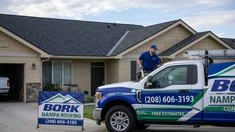 Idaho residential home with new impact resistant shingles installed after hail damage repair showing clean professional roofing workmanship and quality